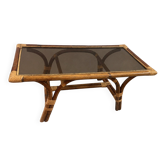 Table basse bambou et rotin