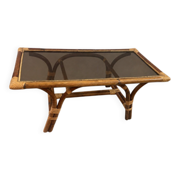 Bamboo and rattan coffee table