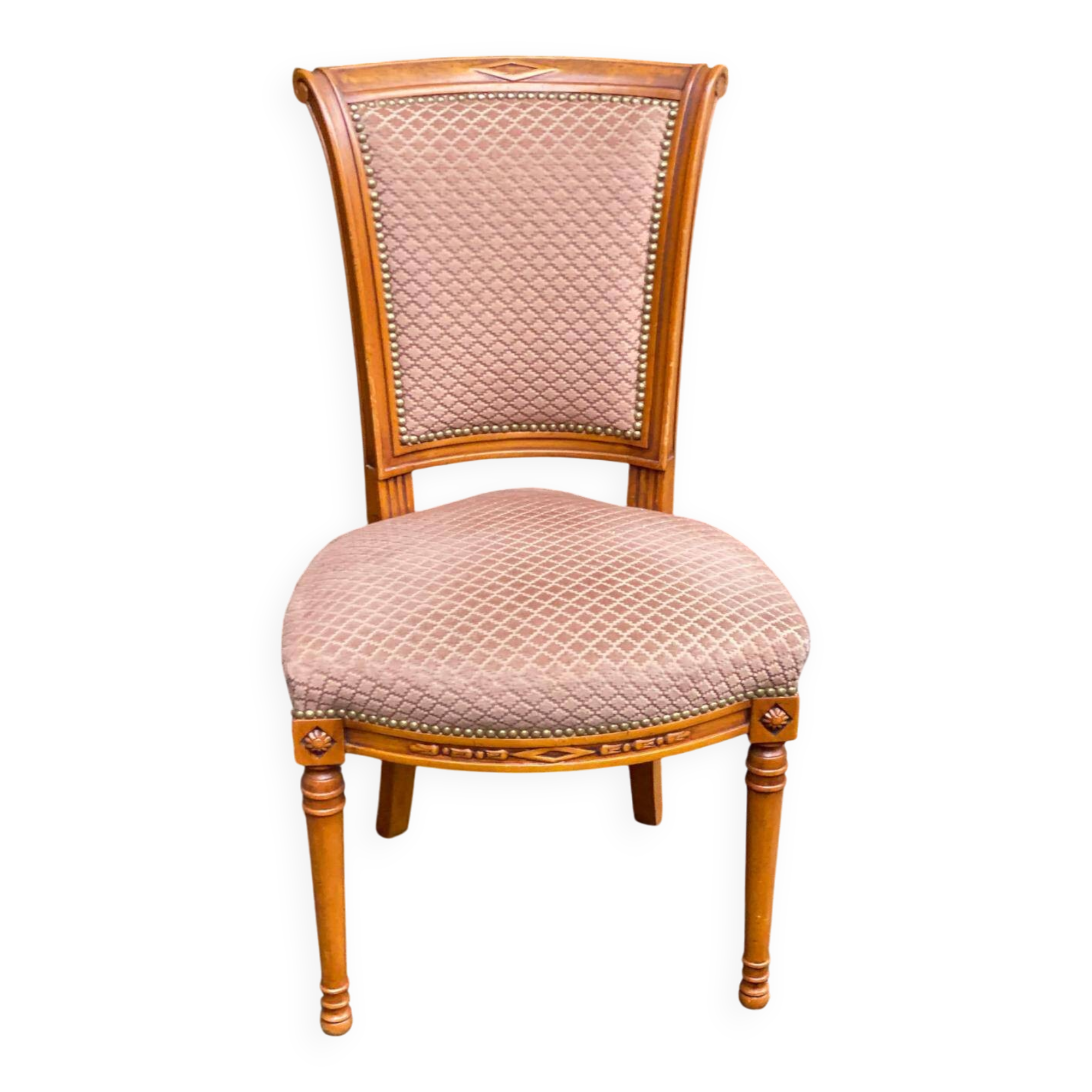 Louis XVI solid wood upholstered office chair