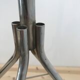 Wearing chrome parrot coat, black and multicolored balls