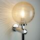 Pair of vintage wall lights structured glass and chrome 1970/80