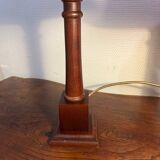 Paire de lampes colonnes en bois massif