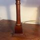 Pair of solid wood column lamps