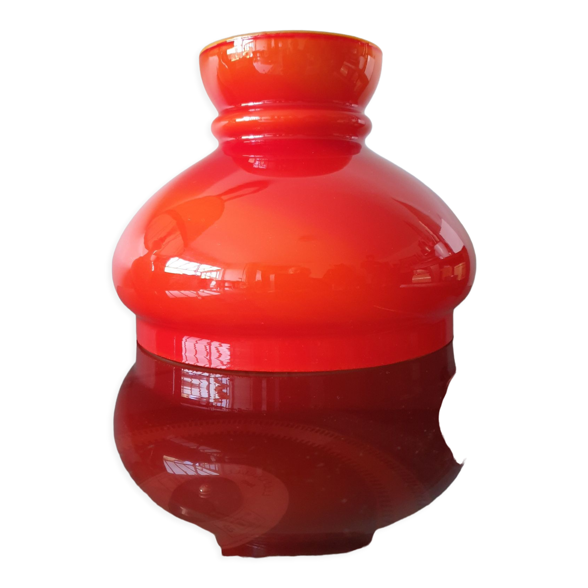 Abat day vintage opaline glass orange 1970