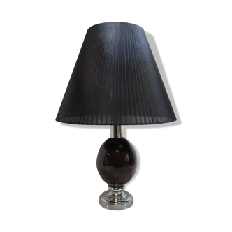 Vintage chrome and ceramic bedside lamp
