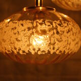 Cascade chandelier 4 globe in blown amber glass