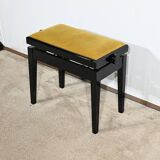 Adjustable Piano Bench, in Black Lacquered Wood – 1970