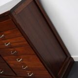 British Mahogany Apothecary Cabinet or Bank of Drawers, 1930s