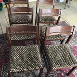 Series of six teak chairs