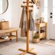 Porte-manteau vintage en bois massif – 180 cm
