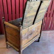 Afghanistan XIXth century wedding chest entirely hand-carved with floral decorations.