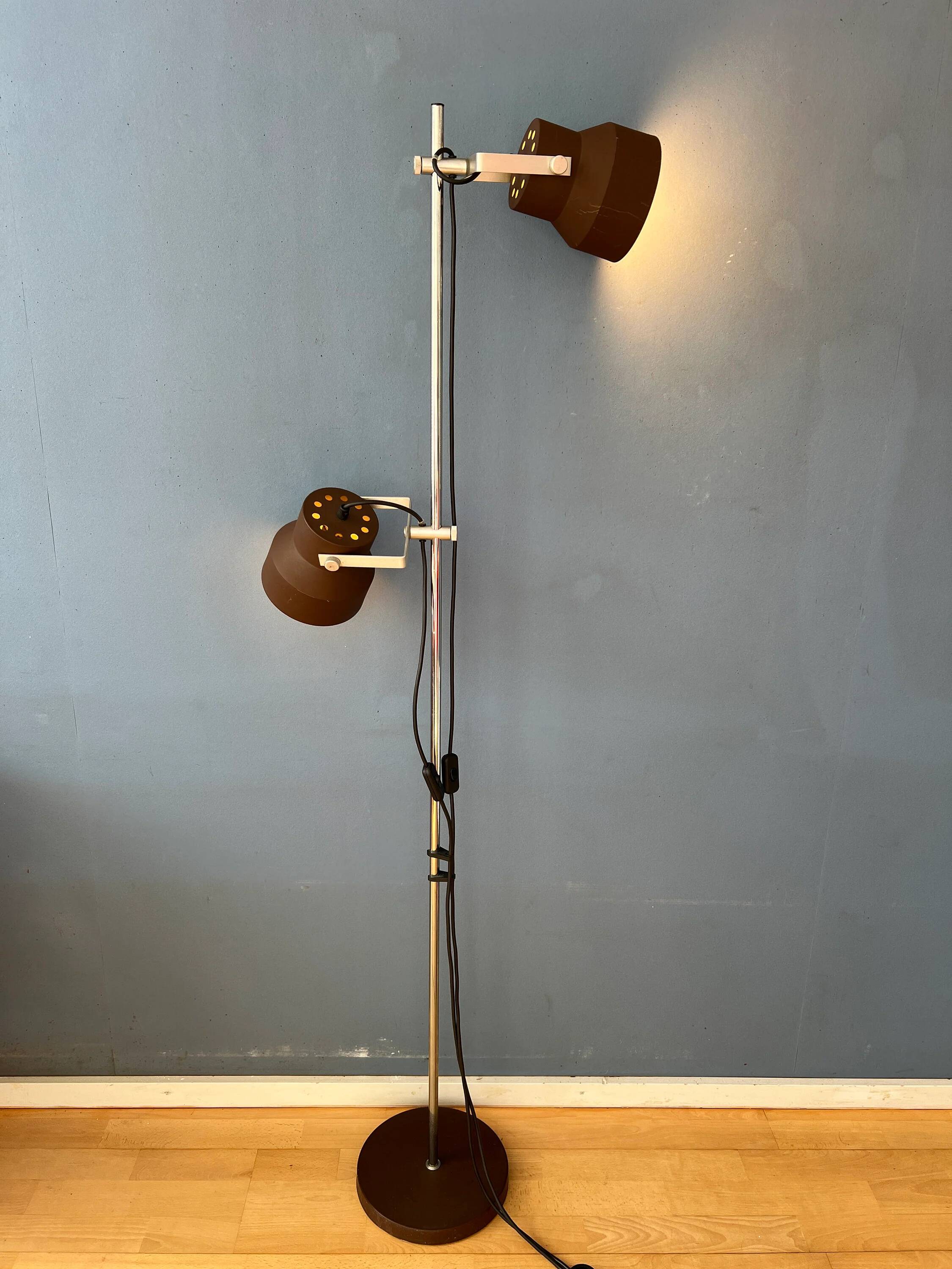 Mid-century Space Age brown Anvia floor lamp