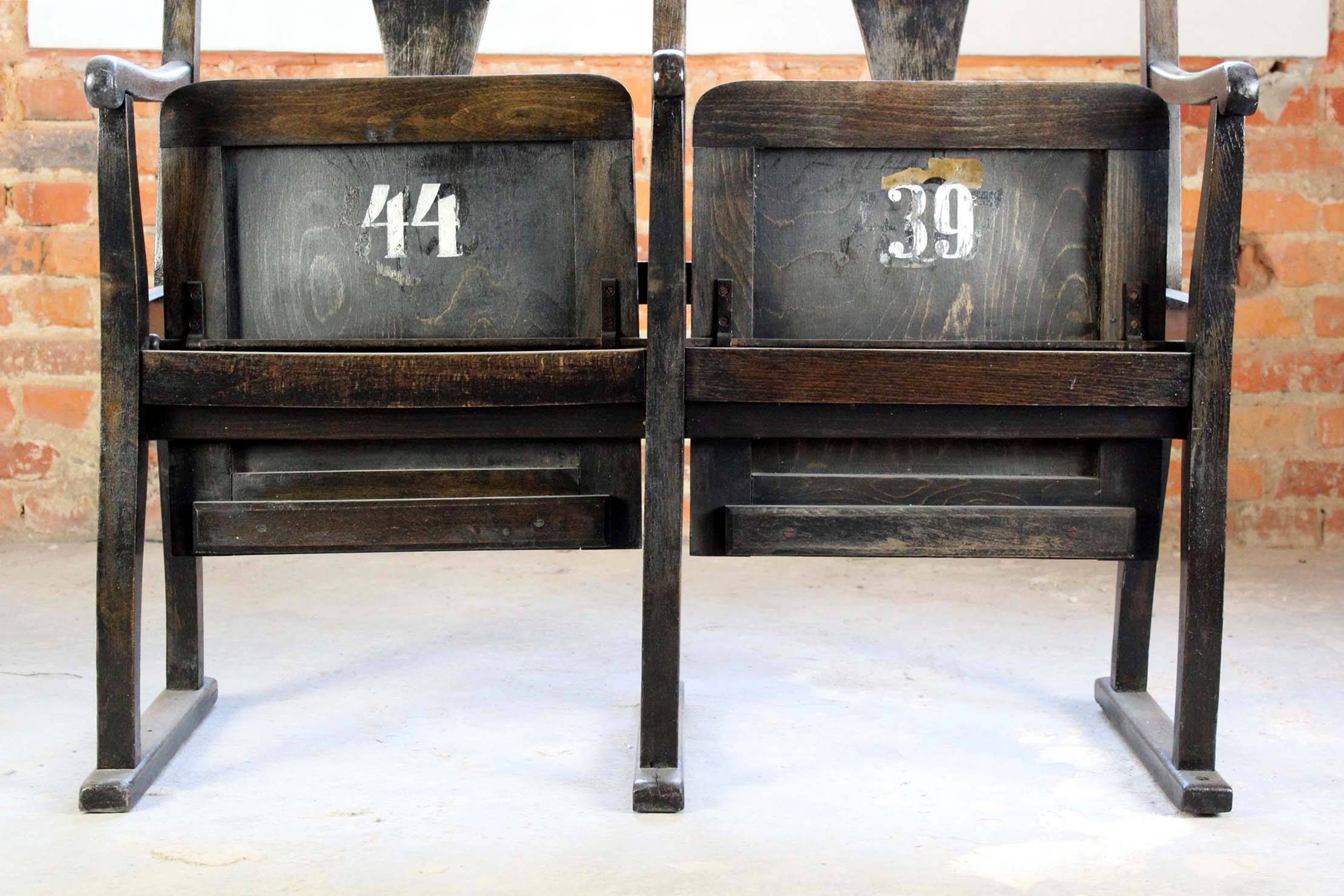 Vintage Cinema Seats, 1930s, Set of 2