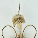 palwa mid century SCONCE 1970s crystal glass and gilt brass grapes and leaves