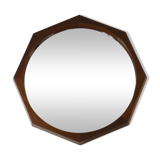 Italian octagonal teak mirror attributed to Campo & Graffi from the 1960's