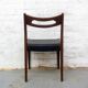 Teak and Black Leatherette Chairs, 1950s, Set of 6