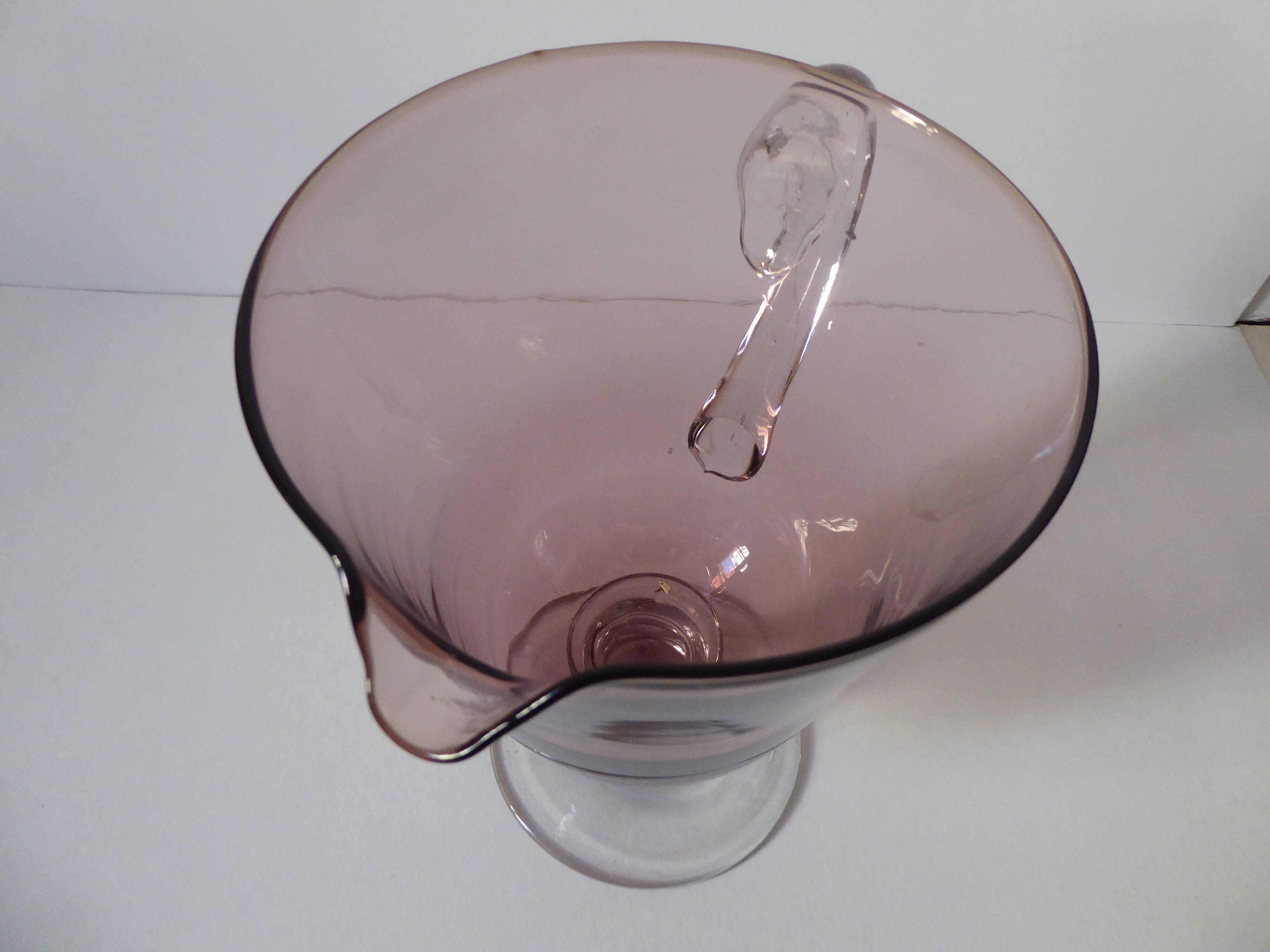 Plum smoked glass ewer