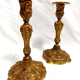 Pair of old candlesticks in Gilded Bronze ---- Signed!