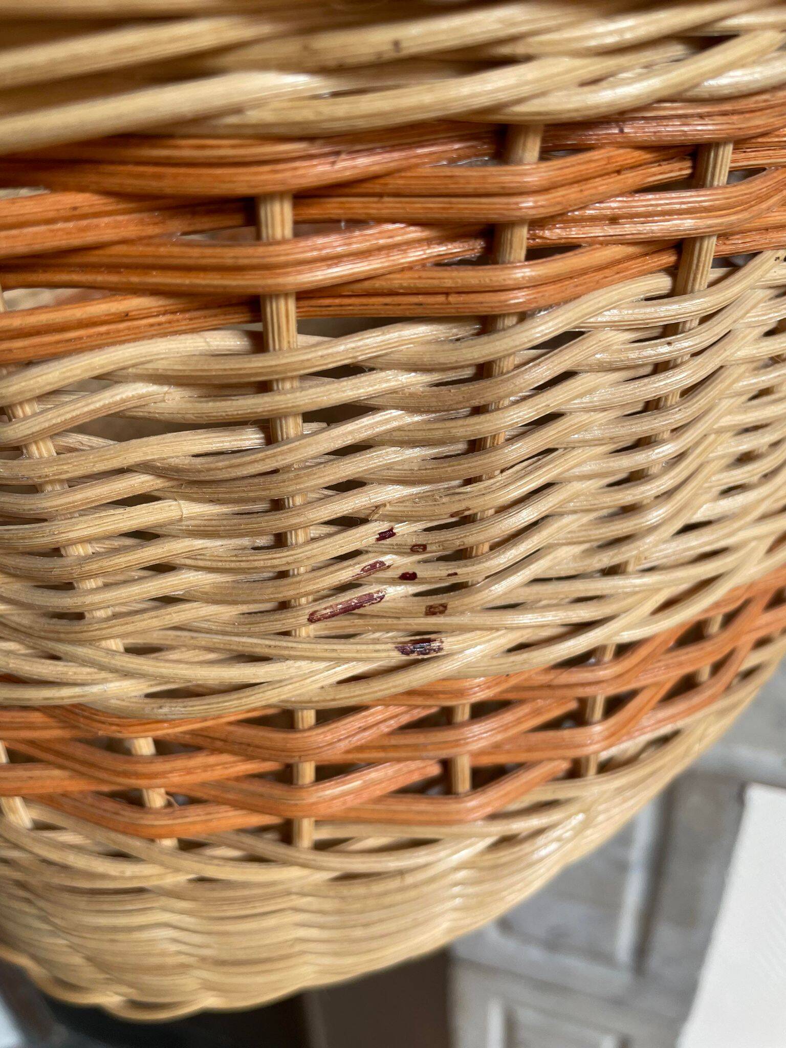 Panier osier orange beige