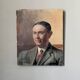 oil on canvas vintage portrait of an old man from the 20th century
