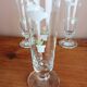 Set of 5 floral champagne glasses