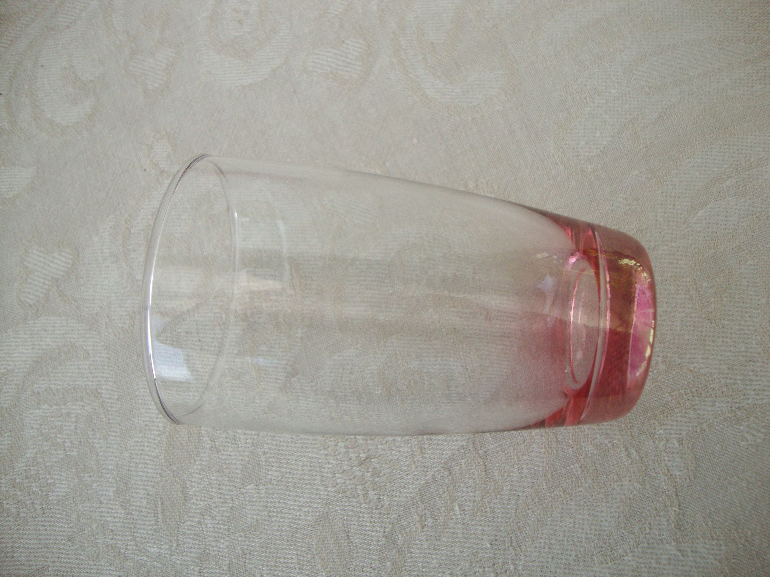 Set de 6 verres à eau roses vintage