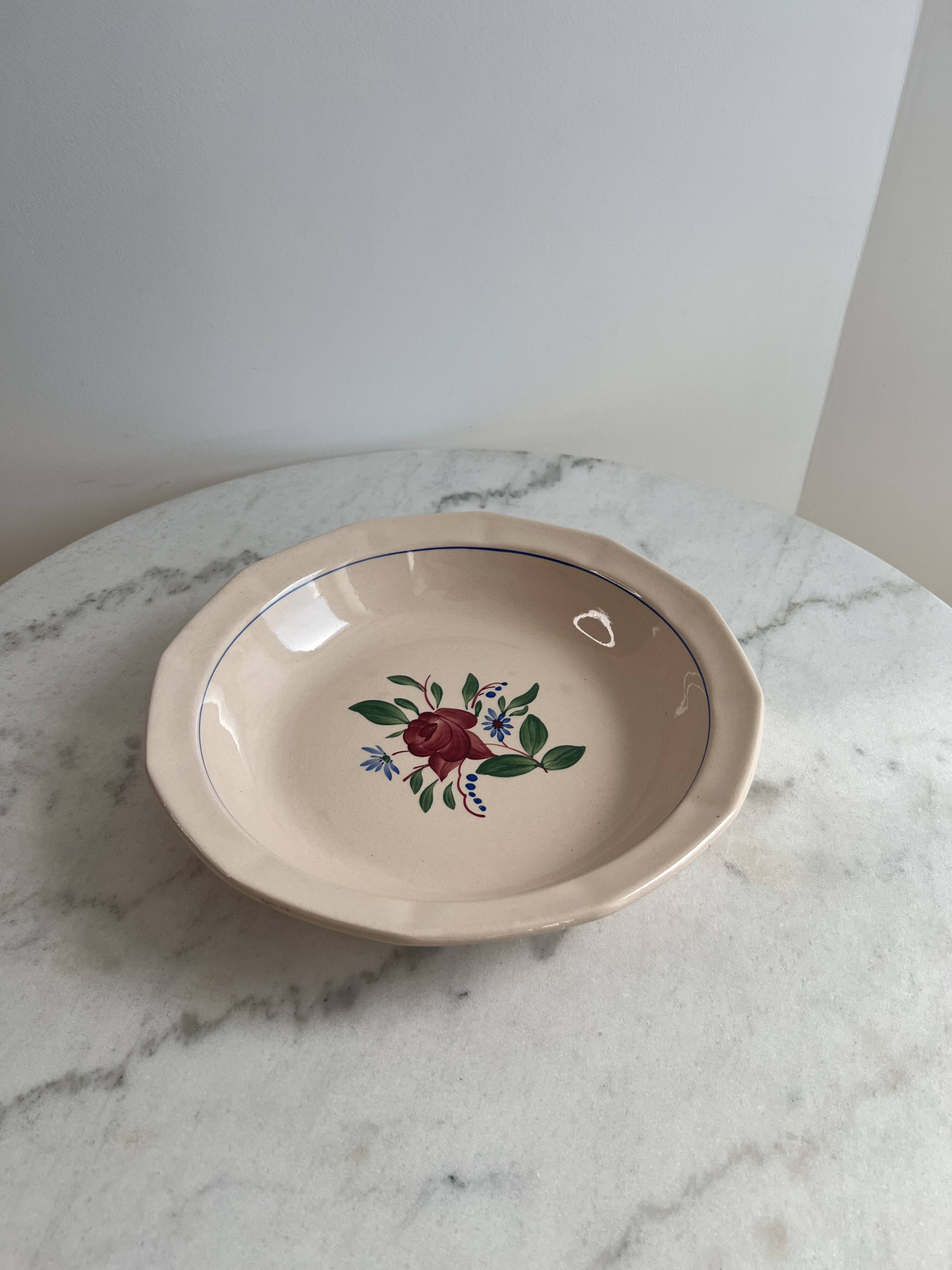 Presentation plate Sarreguemines and Digoin hand-painted