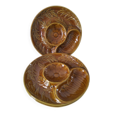 Trio of vintage Sela Portugal barbotine plates from the 60s