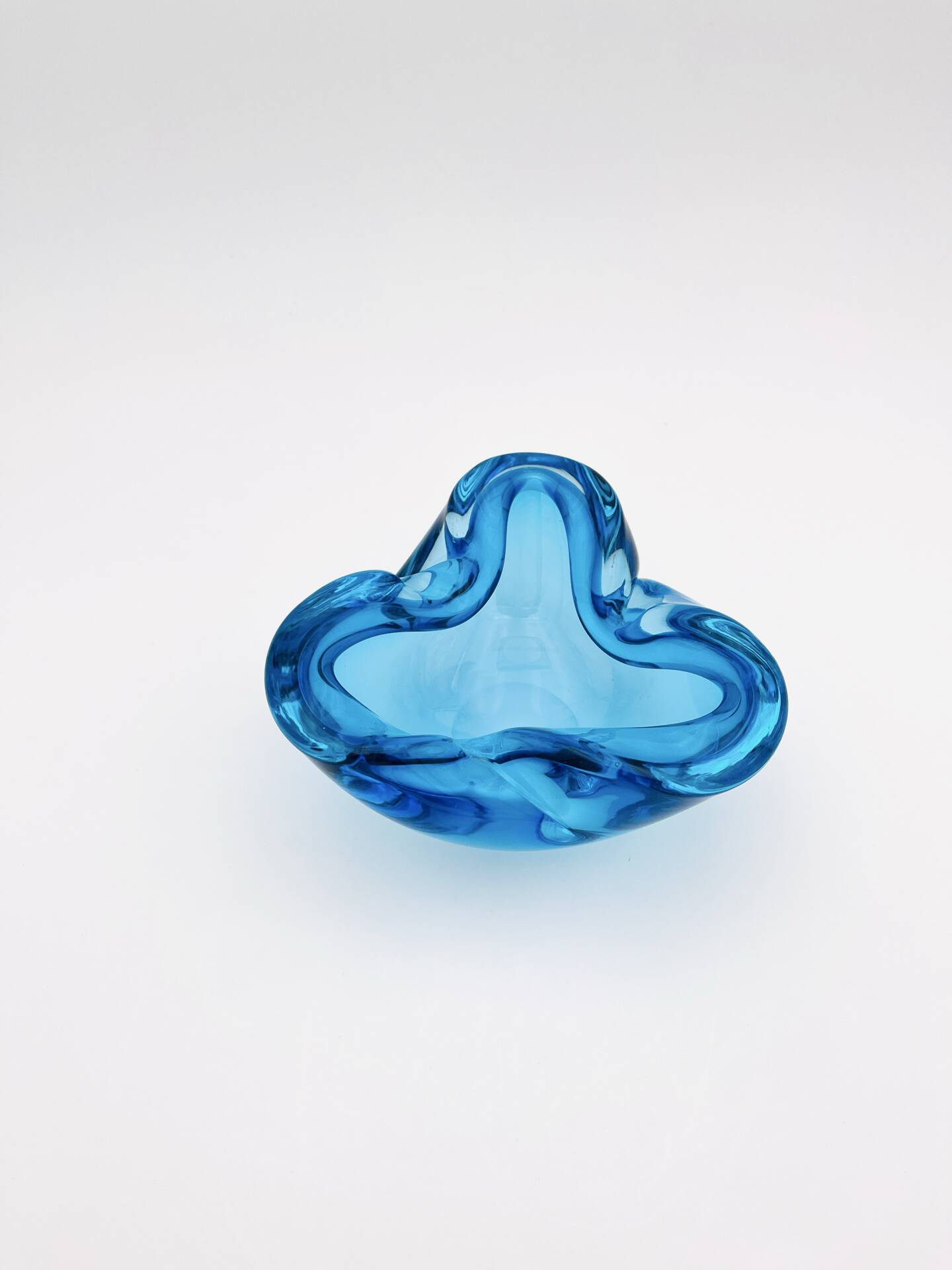 Murano Glass Pocket Vase Flavio Poli Sommerso Blue Aquamarine