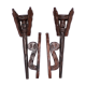 Pair of brutalist wood candle holders