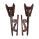 Pair of brutalist wood candle holders