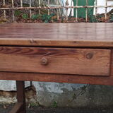 Oak farmhouse table, six drawers