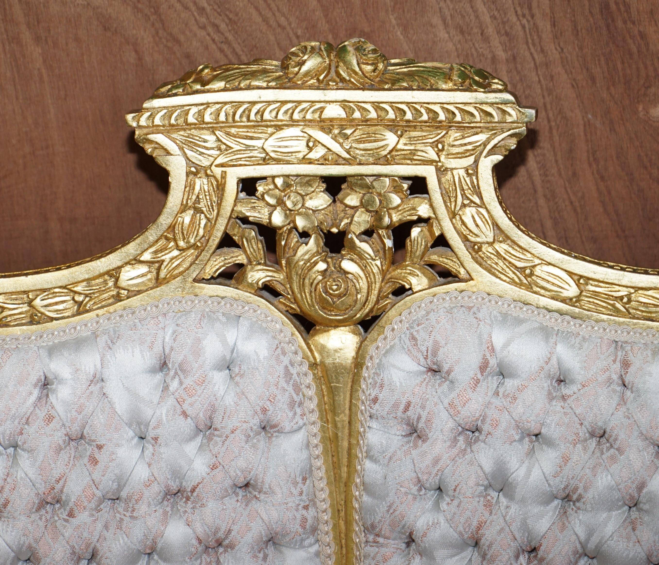 Louis XVI Napoléon III Bergère Canapé in gilded wood