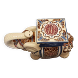 Support à plantes éléphant en céramique vintage, années 1970