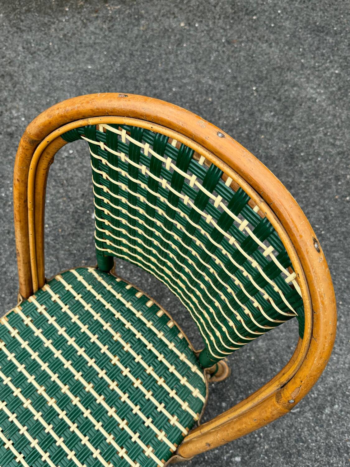Set of 3 woven rattan bistro chairs Drucker SA