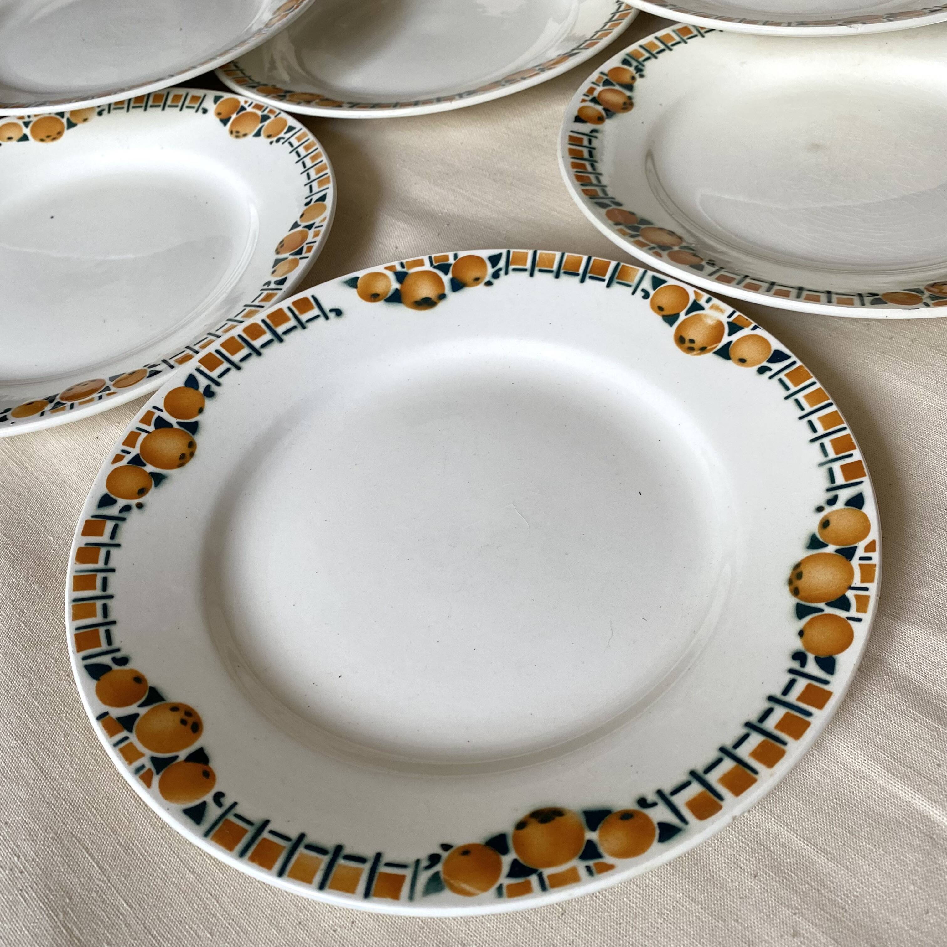 Céranord St Amand dinner plates from the 40s and 50s