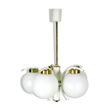 Lustre en laiton à 5 bras du milieu du siècle