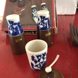 Vintage set salad service salt pepper mustard pot year 1970 new without its packaging o