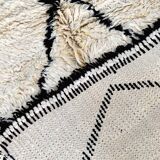 Berber carpet Beni Ouarain white 230 x 140 cm