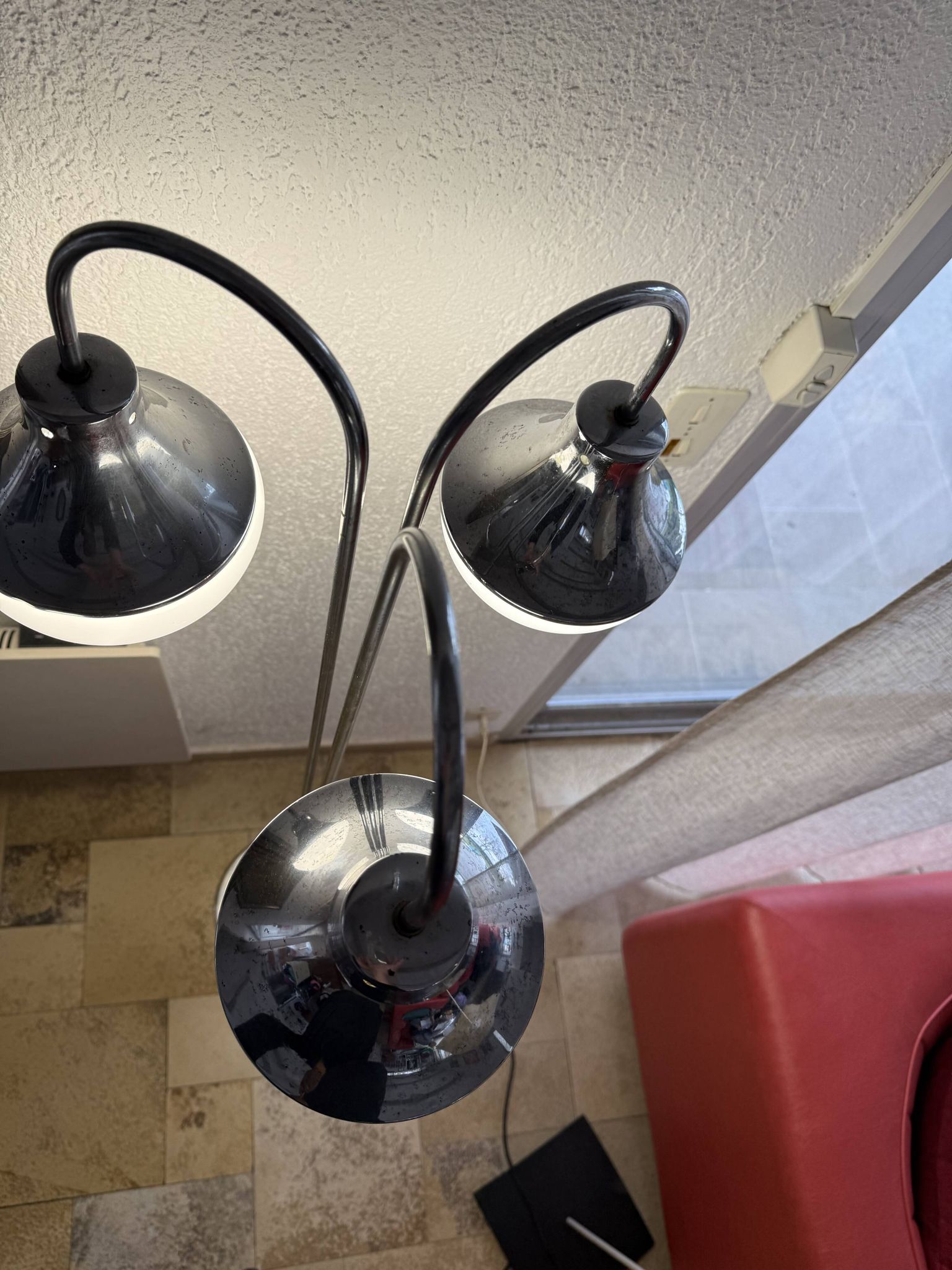 Vintage Italian three-light floor lamp