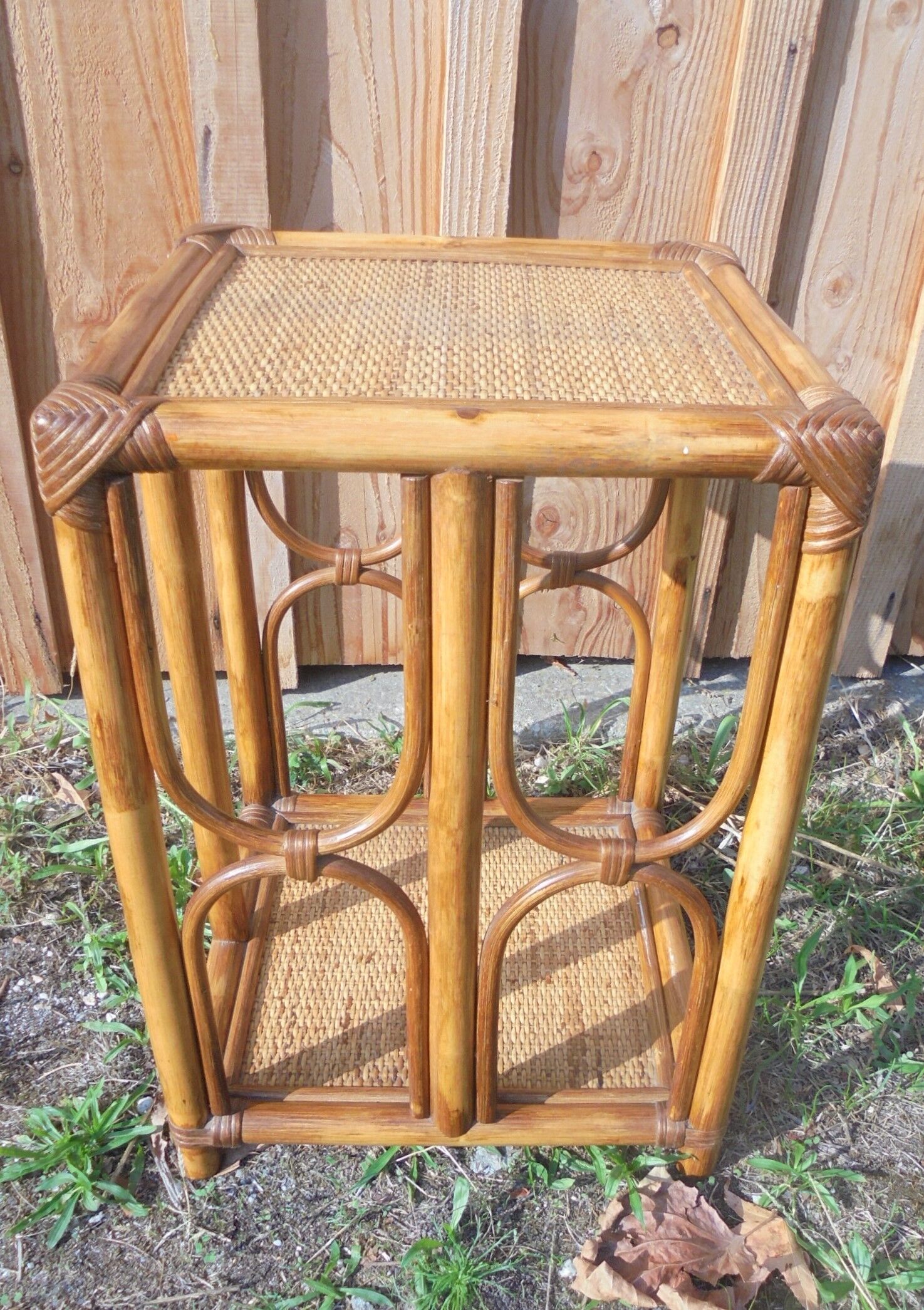 Small rattan side table