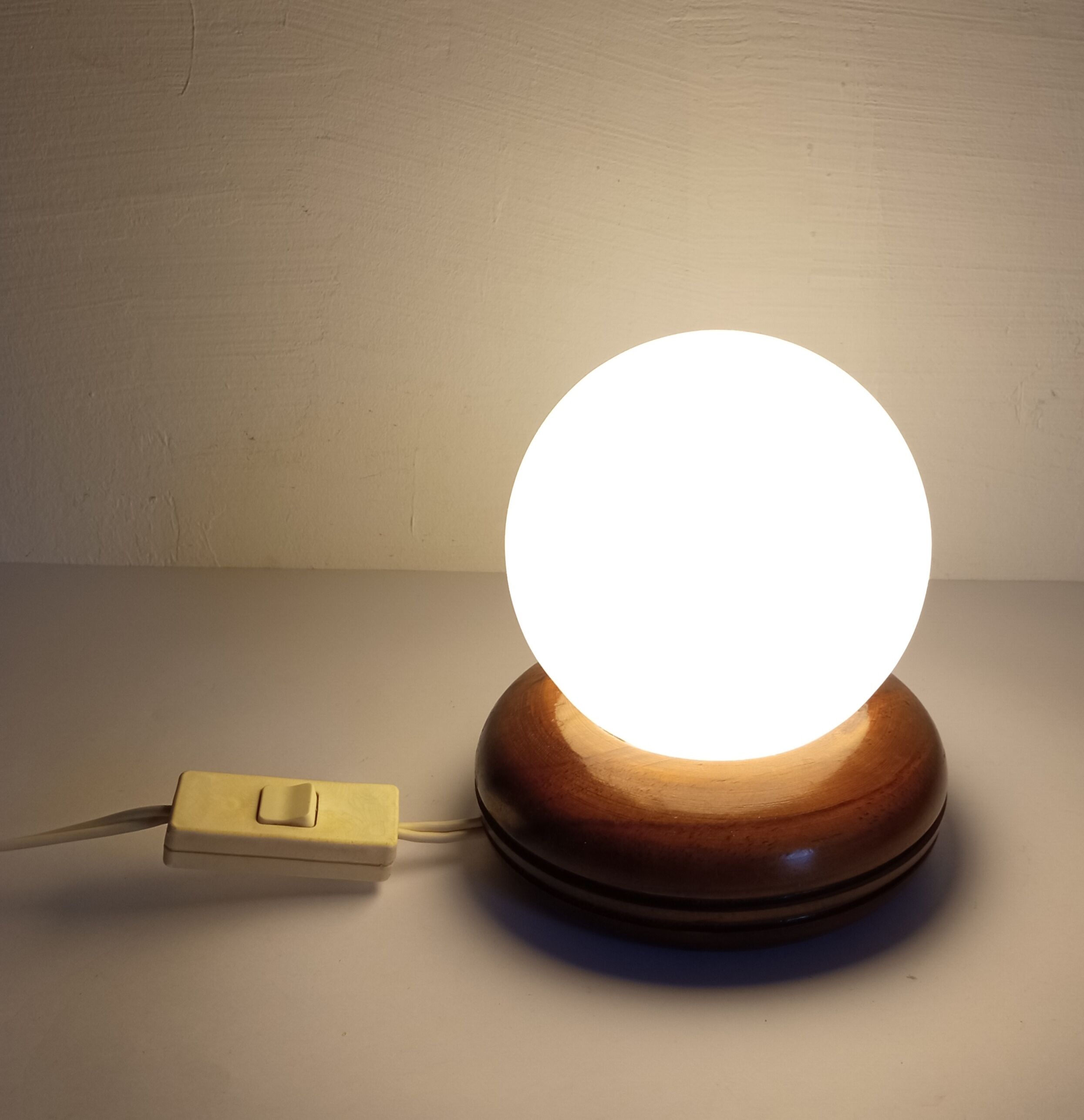Wooden bedside lamp