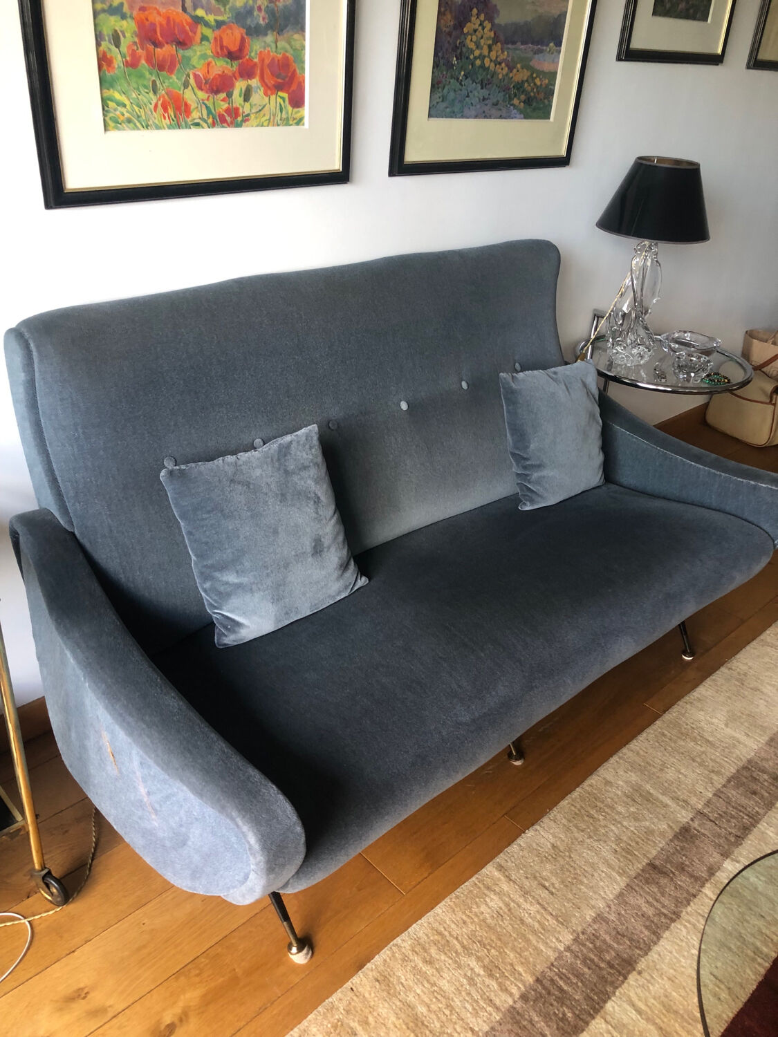 Set living room sofa armchairs footrest
