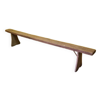 French Wooden Farmers Hall Bench From Around 1900