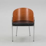 Fauteuil Calligaris – bois courbé & chrome, design italien (x3 dispo)