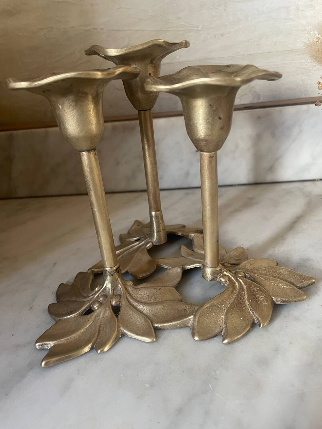 Vintage brass flower chandelier