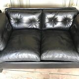 Black leather sofa