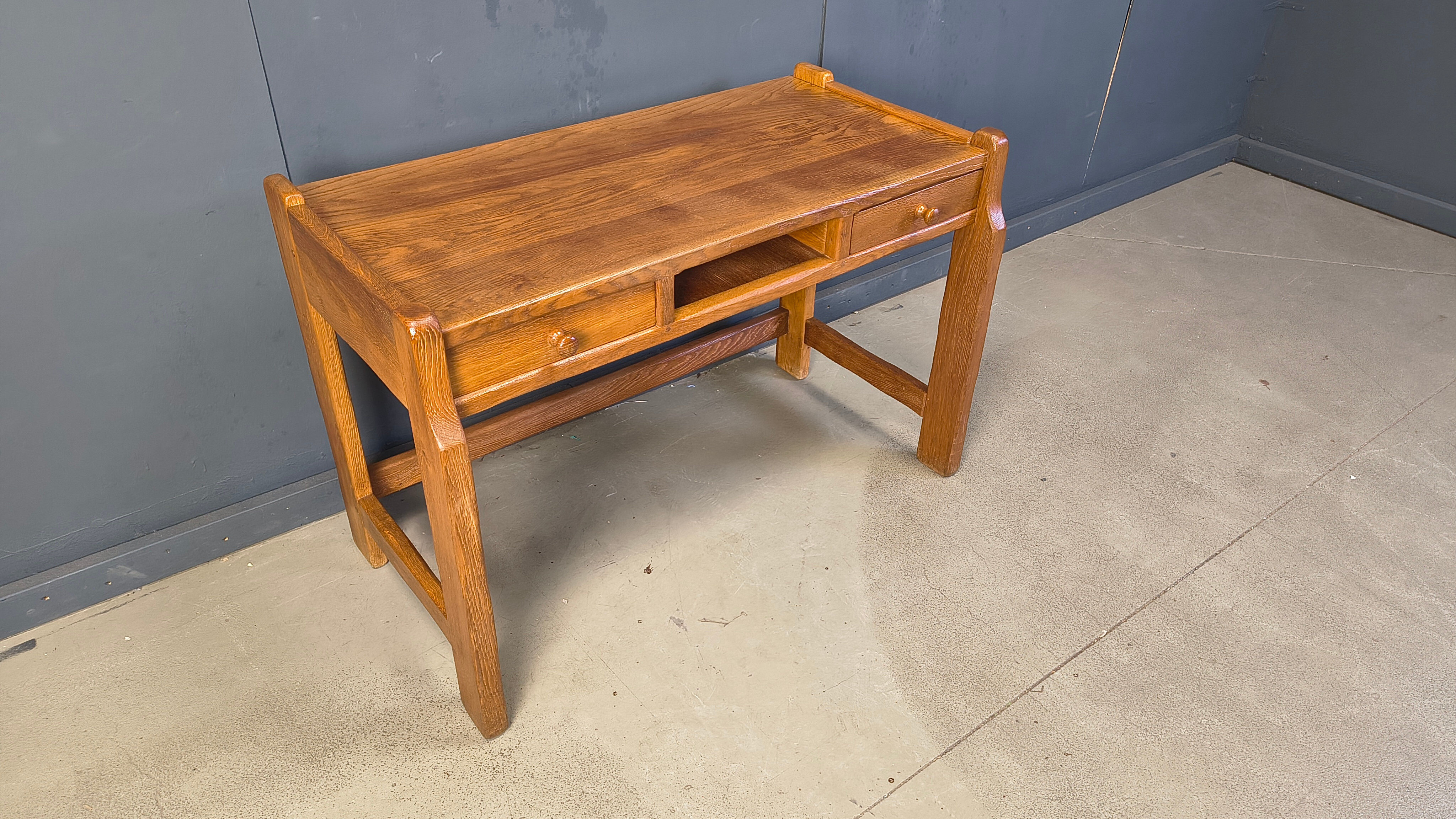 Vintage oak vanity table or desk by Depuydt Belgium, 1960s