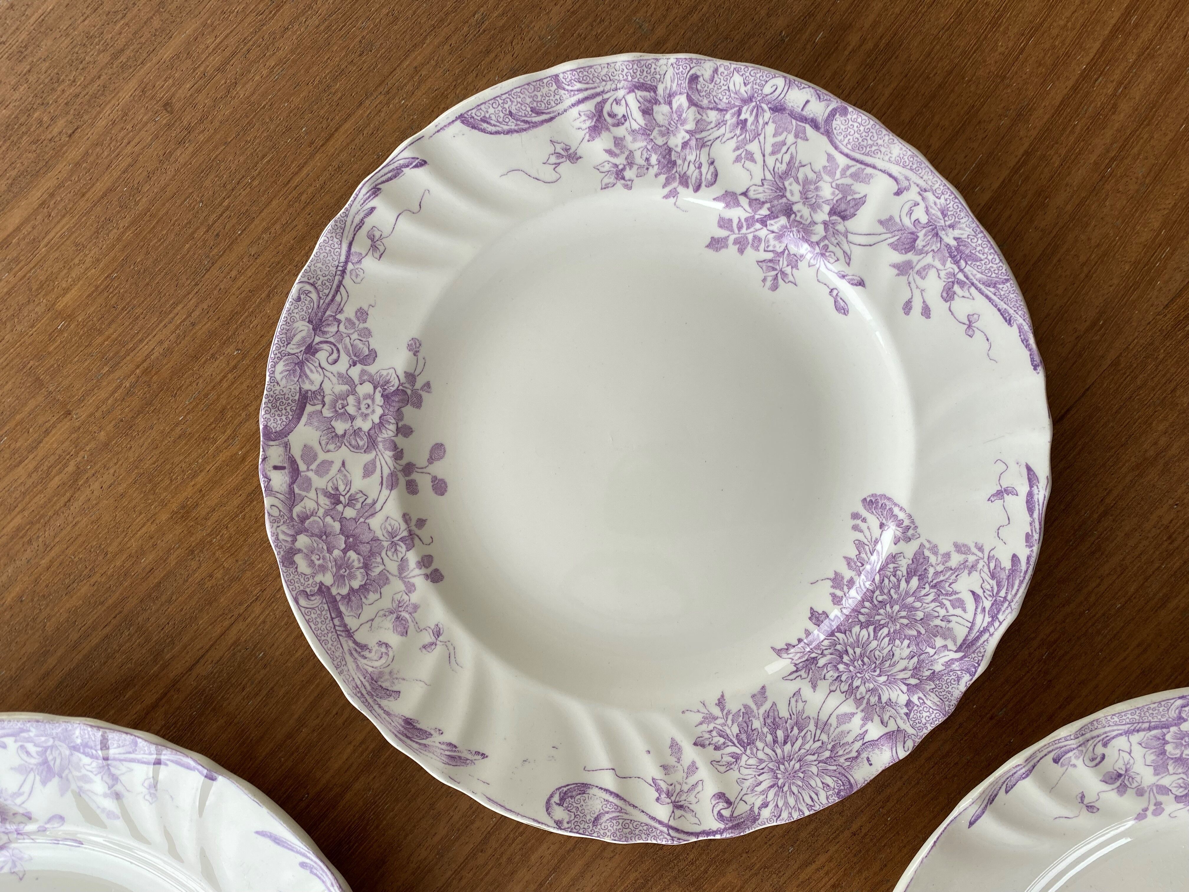 6 plates Longwy model Eglantine