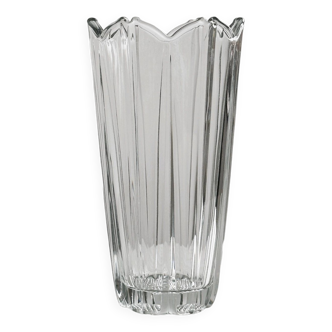 Vase en cristal grandes pétales de fleur.